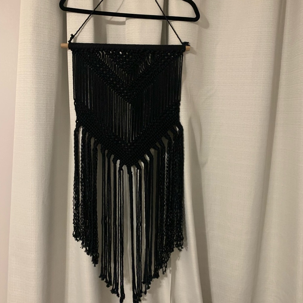 Chic Black Macrame Wall Art nwt - Picture 2 of 5